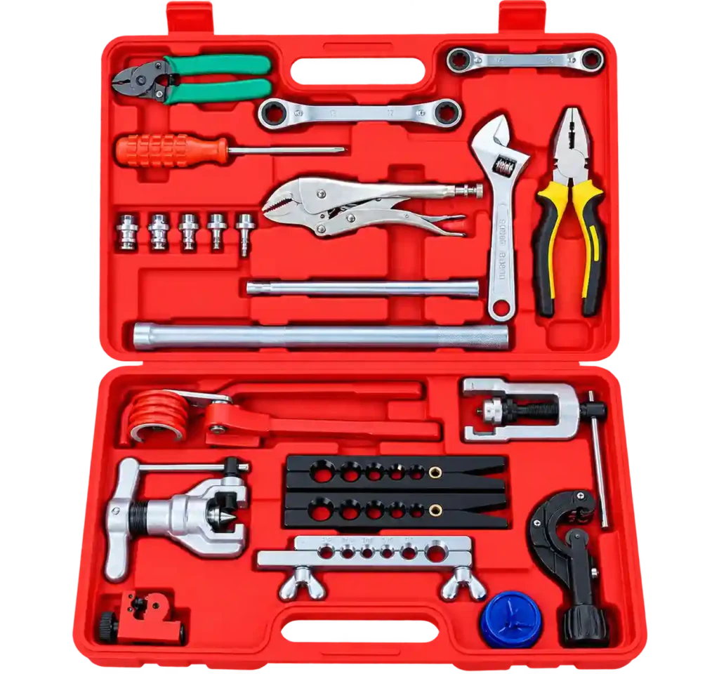Professional tools used for refrigerator repair in Dammam.